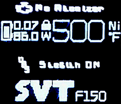 Screenshot of SVT F150 Firmware