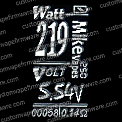 Screenshot of Mike Vapes 250 Firmware